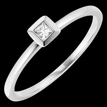 Anillo Frescura - Cuadrado - oro blanco 9 quilates y diamantes