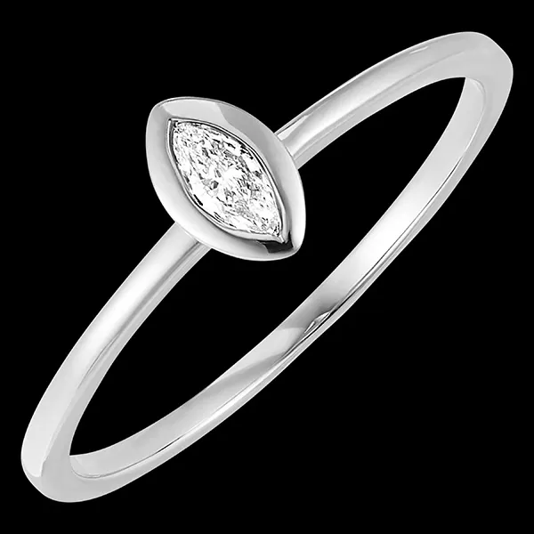 Anillo Frescura - Marquesa - oro blanco 9 quilates y diamantes