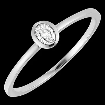 Anillo Frescura - Óvalo - oro blanco 9 quilates y diamantes