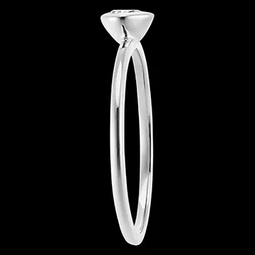 Anillo Frescura - Pera - oro blanco 9 quilates y diamantes