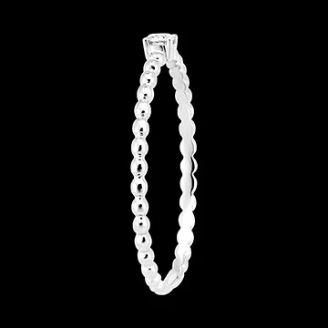 Anillo Frescura - Solitario Burbuja Redonda - oro blanco 18 quilates y diamante