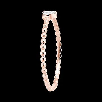 Anillo Frescura - Solitario Burbuja Gota - oro rosa 18 quilates y diamante