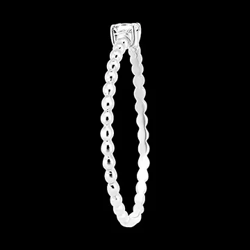Anillo Frescura - Solitario Burbuja Princesa - oro blanco 9 quilates y diamante