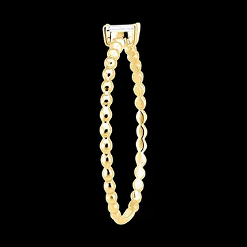 Anillo Frescura - Solitario Burbuja Esmeralda - oro amarillo 18 quilates y diamante
