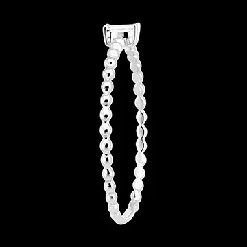 Anillo Frescura - Solitario Burbuja Esmeralda - oro blanco 18 quilates y diamante