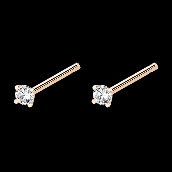Freshness diamond stud earrings - Mini Spark - pink gold 18 carats and diamonds