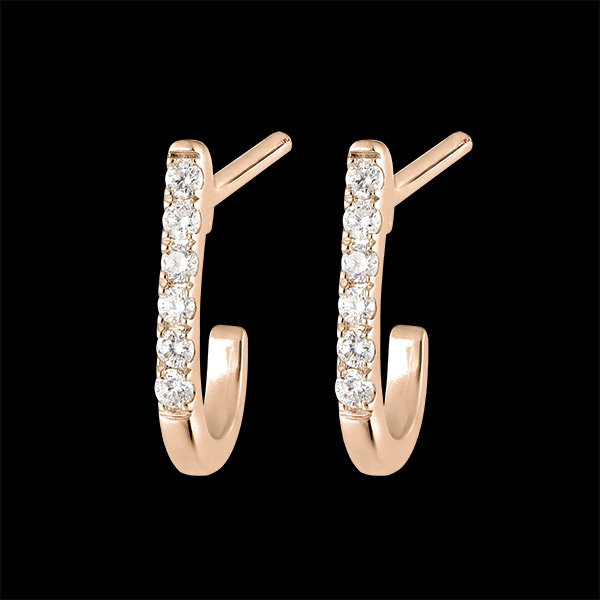 Freshness Hoop earrings - Ella - pink gold 9 carats and diamonds