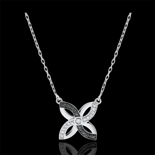 Freshness Necklace - Summer Lilies - white gold and black diamonds
