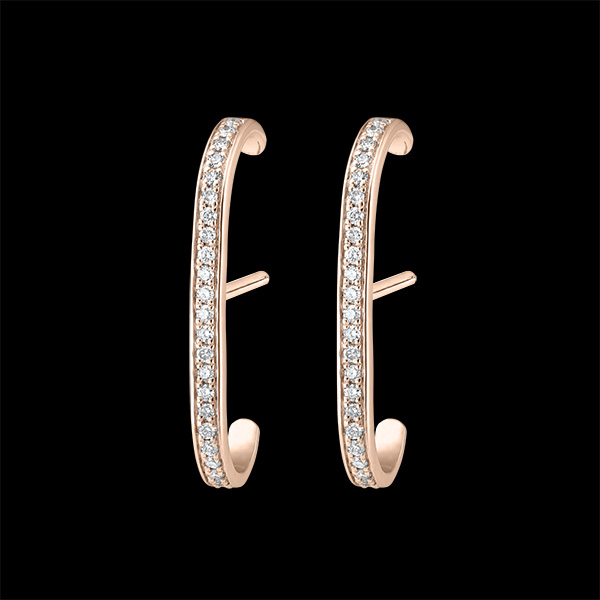 Freshness paved stud earrings - Ellis - pink gold 9 carats and diamonds