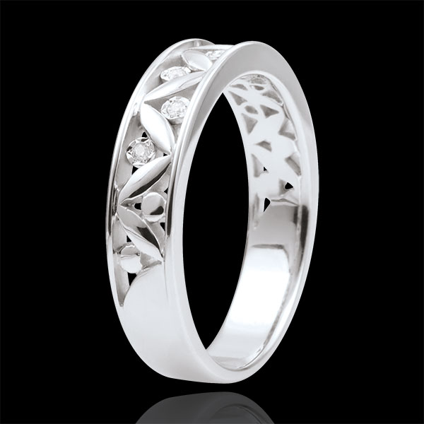 Freshness wedding ring - Ancient Rome - white gold - 7 diamonds - 9 carats