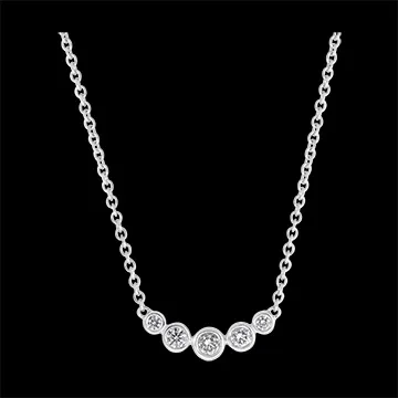 Halskette Frische - Morgentau - 9 Karat Weißgold und Diamanten