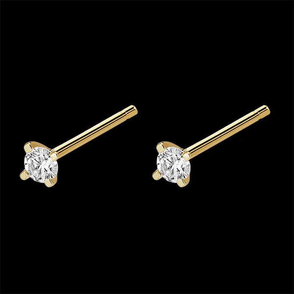 Diamant-Ohrringe Frische - Funkeln - Ohrstecker 9 Karat Gelbgold und Diamanten