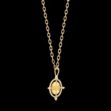 Collier Oriane – 9-karätiges Gelbgold und synthetische Diamanten