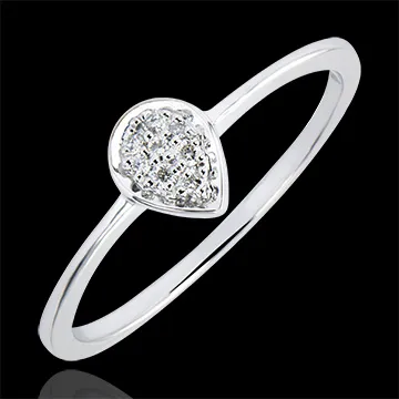Ring Vielfalt - Kostbarer Tropfen - 9 Karat Weißgold und Diamanten