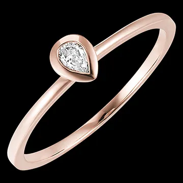 Ring Fraîcheur - Birne - 18 Karat Roségold mit Diamant