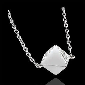 Collier Schöpfung - Rohdiamanten Weißgold - 9 Karat