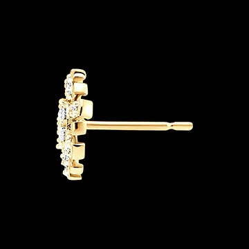 Ohrstecker Fraîcheur - Solar - 9 Karat Gelbgold und Diamanten