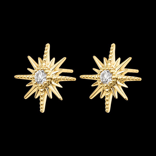 Solarys Ohrstecker – 9-karätiges Gelbgold und synthetische Diamanten