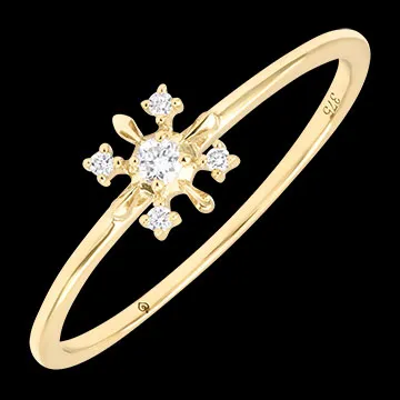 Elyra Ring – 9-karätiges Gelbgold, synthetische Diamanten