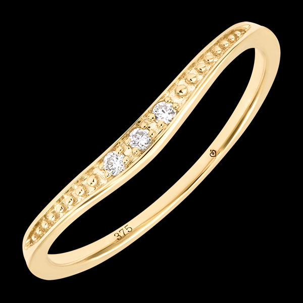 Ondine Ring – 9-karätiges Gelbgold, synthetische Diamanten