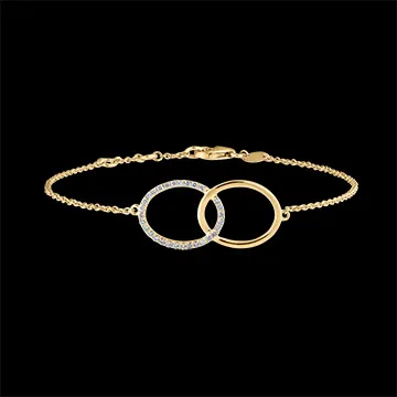 Armband Frische - Doppeltes Firmament - 18 Karat Gelbgold und Diamanten