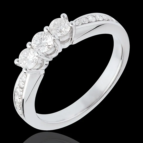 Bague Trilogie pavé in Weissgold - 0.5 Karat