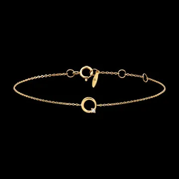 Solina Armband – 9-karätiges Gelbgold und Synthesischer Diamant