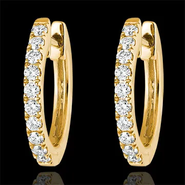 Creolen halb ausgefasstes Pavé Frische - Eva - 18 Karat Gelbgold und Diamanten