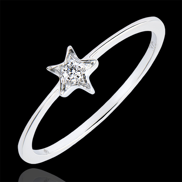 Ring Vielfalt - Mein Stern - 9 Karat Weißgold und Diamant