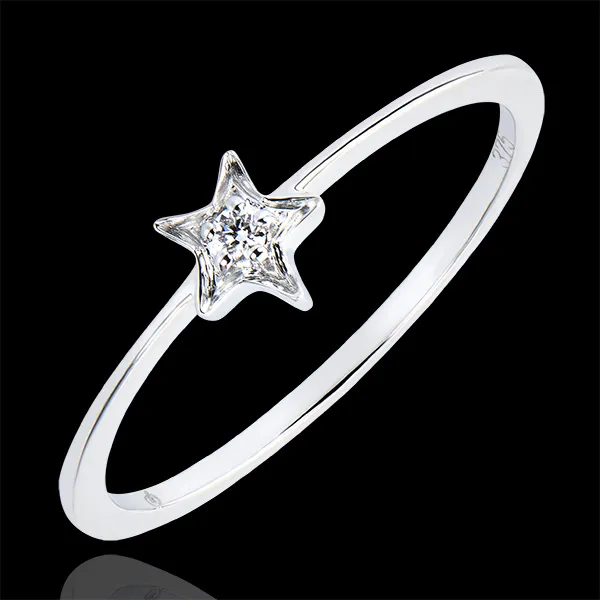 Ring Vielfalt - Mein Stern - 9 Karat Weißgold und Diamant