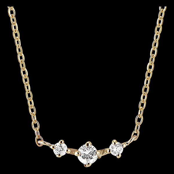 Halskette Frische - Tara - Gelbgold, 9 Karat, mit Diamanten