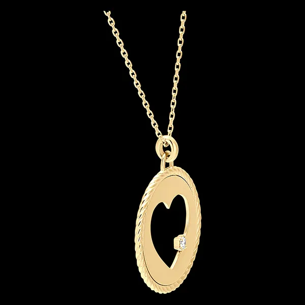 Halskette Frische - Absolutes Herz - 18 Karat Gelbgold und Diamanten