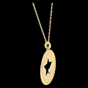 Halskette Frische - Absoluter Stern - 18 Karat Gelbgold und Diamanten