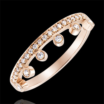 Ring Vielfalt - Majestät - 9 Karat Roségold und Diamanten