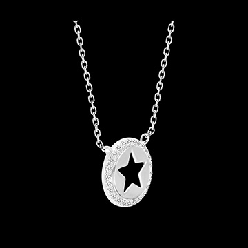Halskette Stellar - Weißgold 9 Karat mit Diamanten