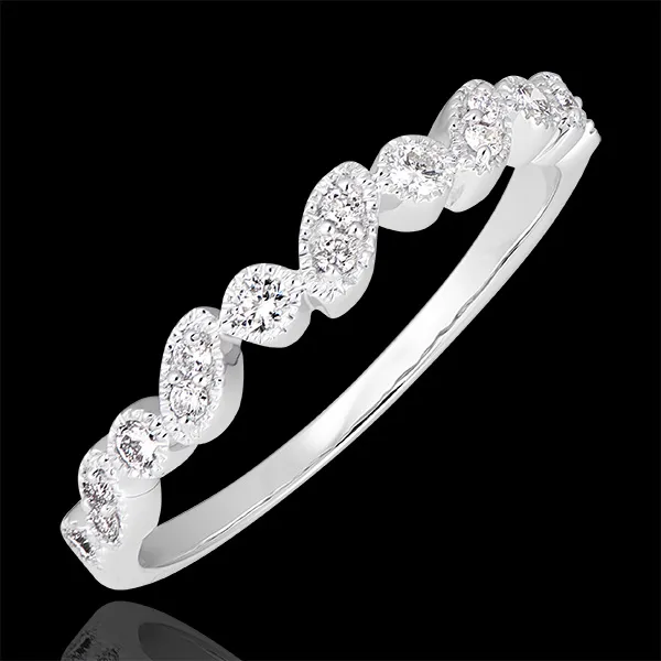 Trauring Erhobener Blick - Variation - 750er Weißgold und Diamanten