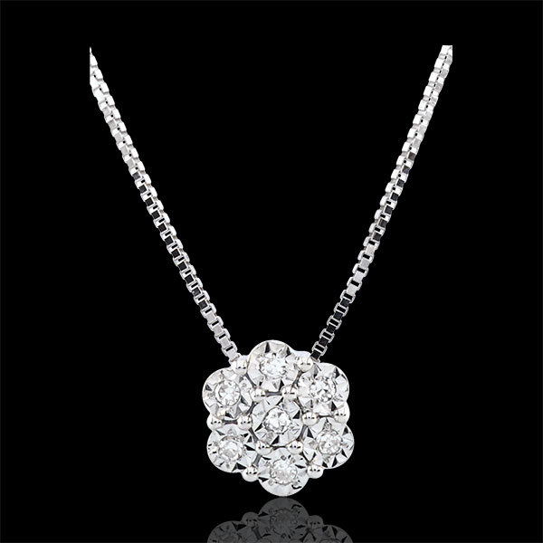 Collier Frische - Schneeflöckchen - 7 Diamanten und Weißgold