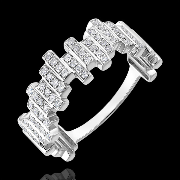 Ring Frische - Melodie - 9 Karat Weißgold und Diamanten