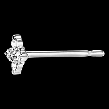 Fraîcheur Ohrringe - Kostbare Blütenblätter - 9 Karat Weißgold mit Diamanten