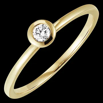 Ring Fraîcheur - Rund - 9 Karat Gelbgold mit Diamant