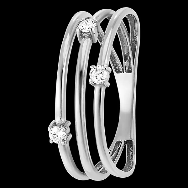 Ring Frische - Orion - Weißgold, 9 Karat, mit Diamanten