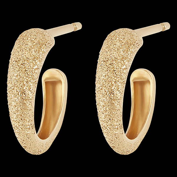 Ohrringe Frische - Creolen mit Diamanteffekt -Gelbgold, 18 Karat