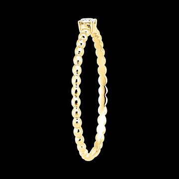 Ring Fraîcheur - Solitär Runde Blase - 18 Karat Gelbgold und Diamant