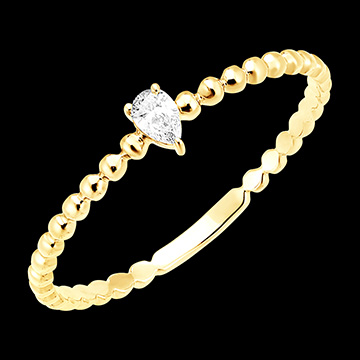 Ring Fraîcheur - Solitär Bubble Birne - 18 Karat Gelbgold und Diamant