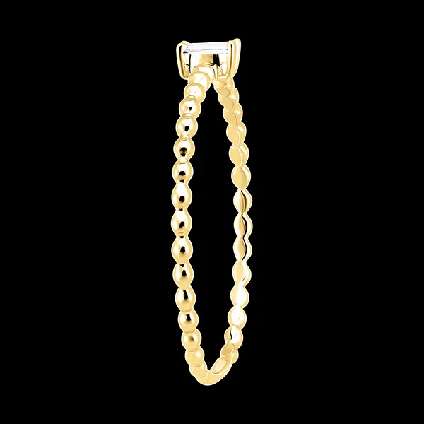 Ring Fraîcheur - Solitär Bulle Emeraude - 9 Karat Gelbgold und Diamant