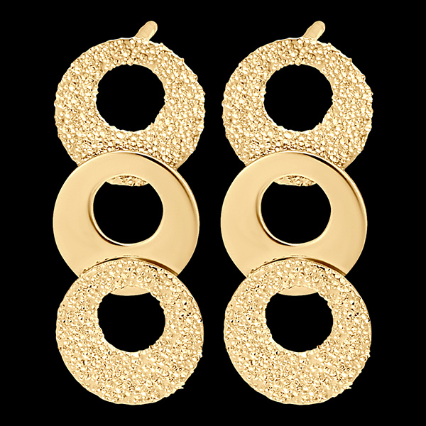 Ohrstecker Frische - Trio Circulus - 18 Karat Gelbgold