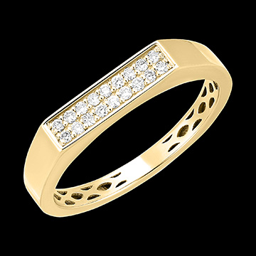Ring Frische - Gaia - 9 Karat Gelbgold und Diamanten