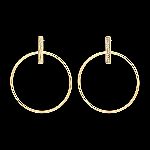 Ohrringe Frische - Lux - 9 Karat Gelbgold und Diamanten