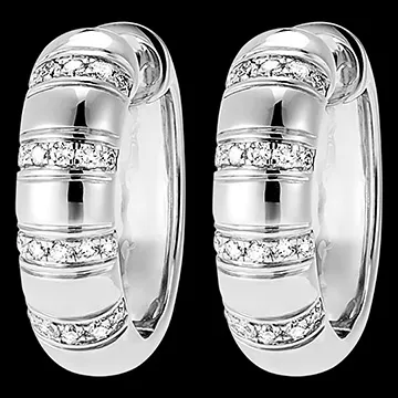 Boucles d'oreilles Genèse - Créoles Pura - or blanc 18 carats et diamants 