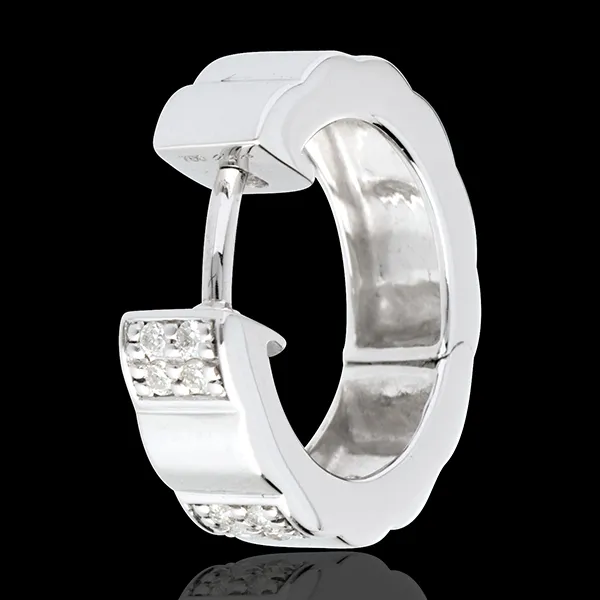 Arcade hoops white gold paved